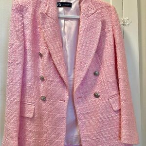 Women's Pink Tweed Blazer